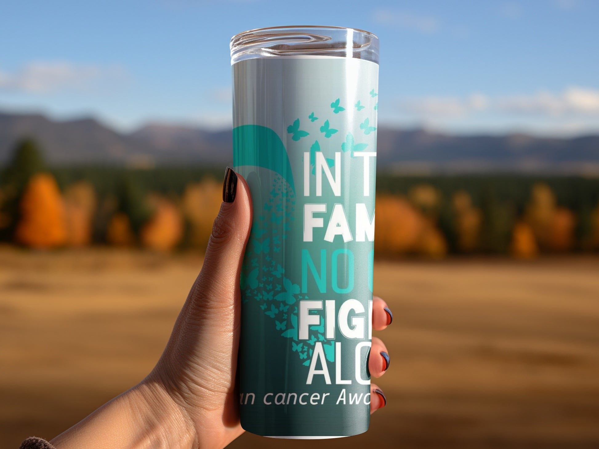 Ovarian Cancer Awareness Inspirational Tumbler