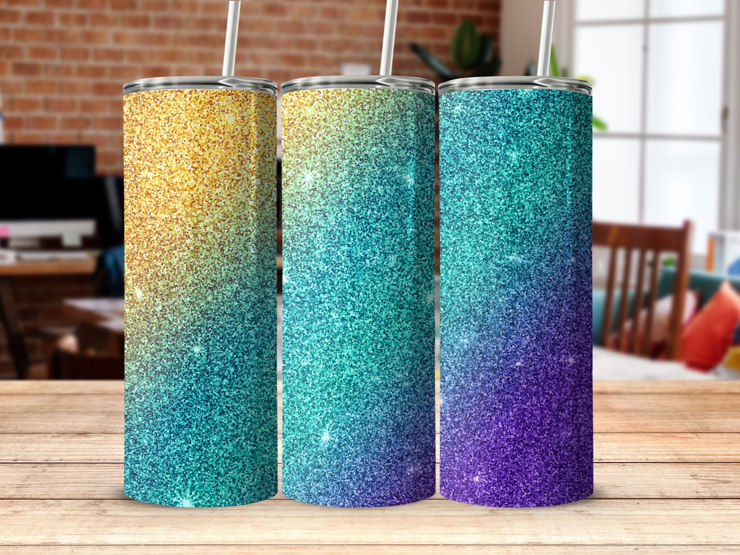 Gold Teal Blue Purple Glitter Gradient product type