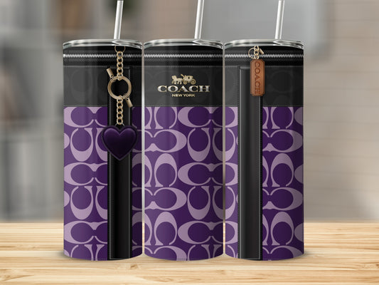 Stylish Purple Designer Pattern Tumbler with Keychain