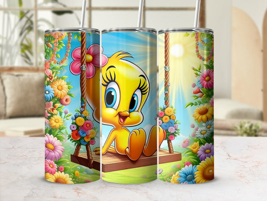 Cute Animated Character on Swing Insulated Tumbler