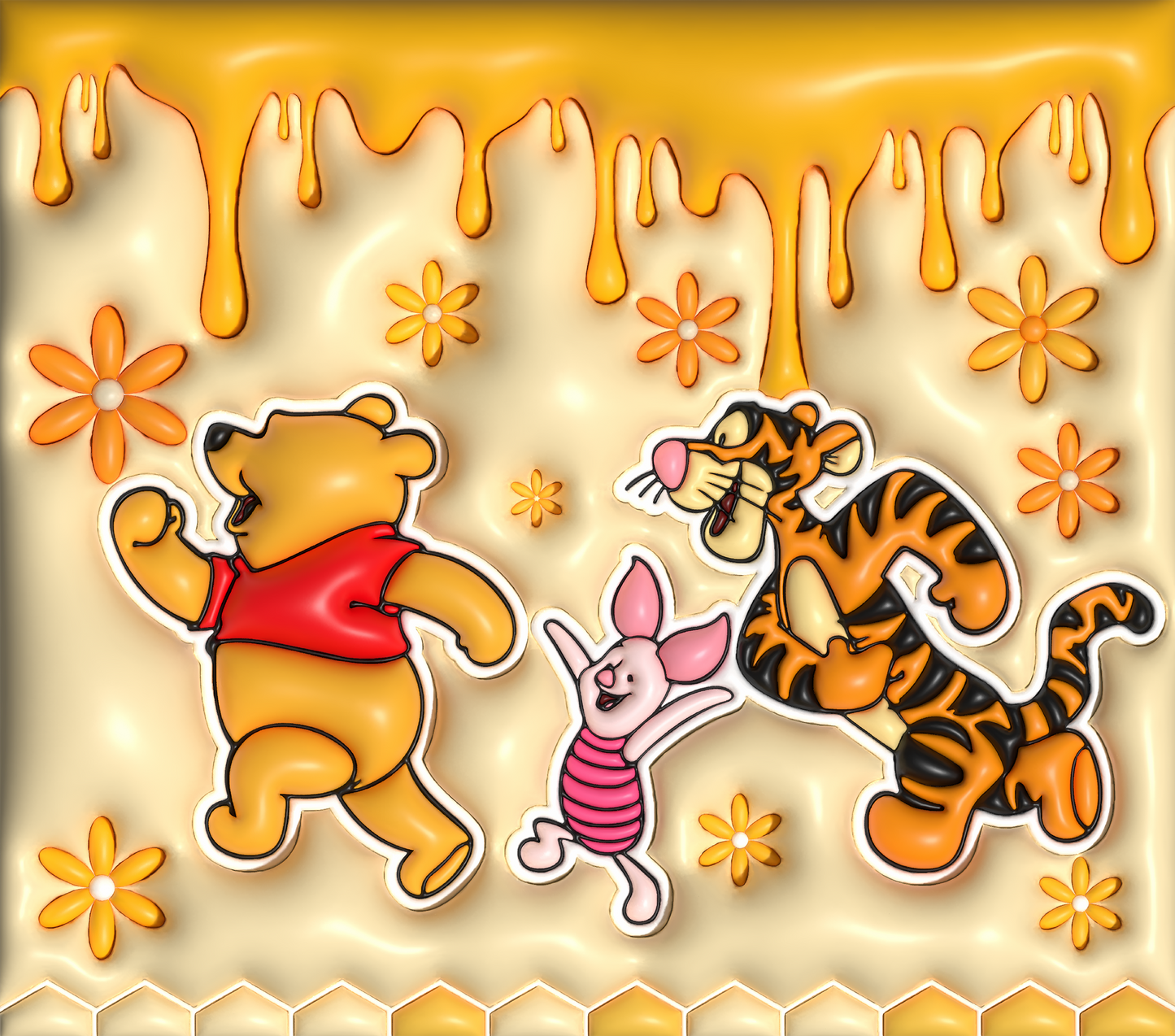Winnie The Pooh, Piglet and Tigger 3D Tumbler