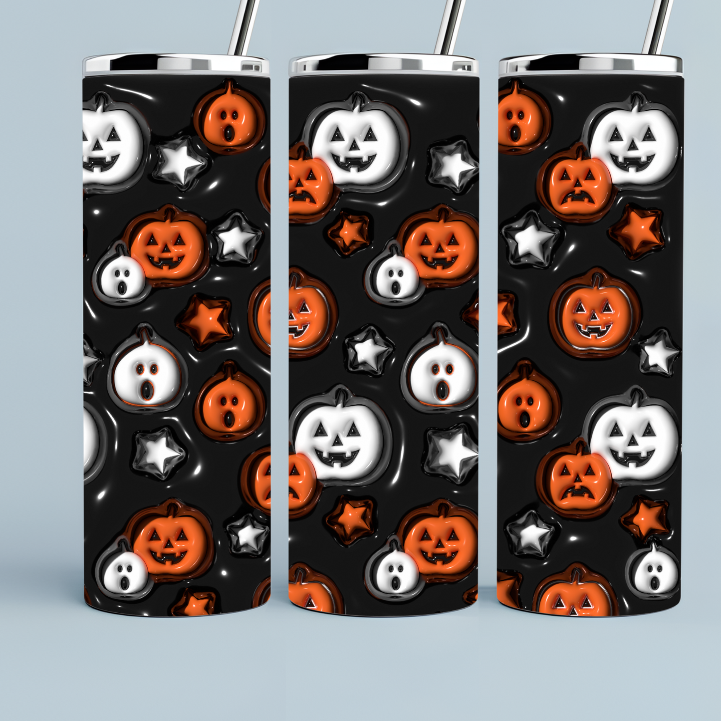 White and Orange Pumpkin Tumbler