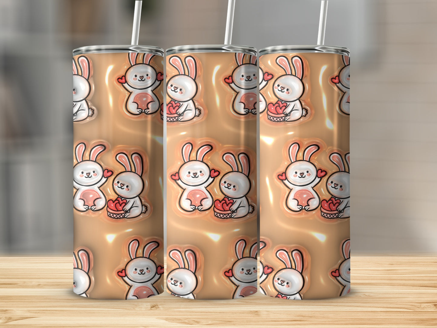 Cute Bunny Design Insulated Drinkware Tumbler Cups