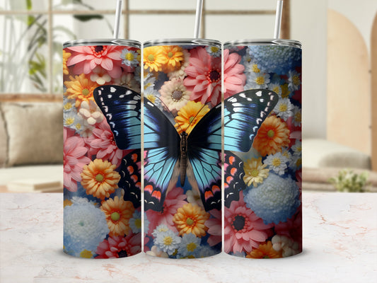 Vibrant Butterfly Floral Garden Design Tumbler product type