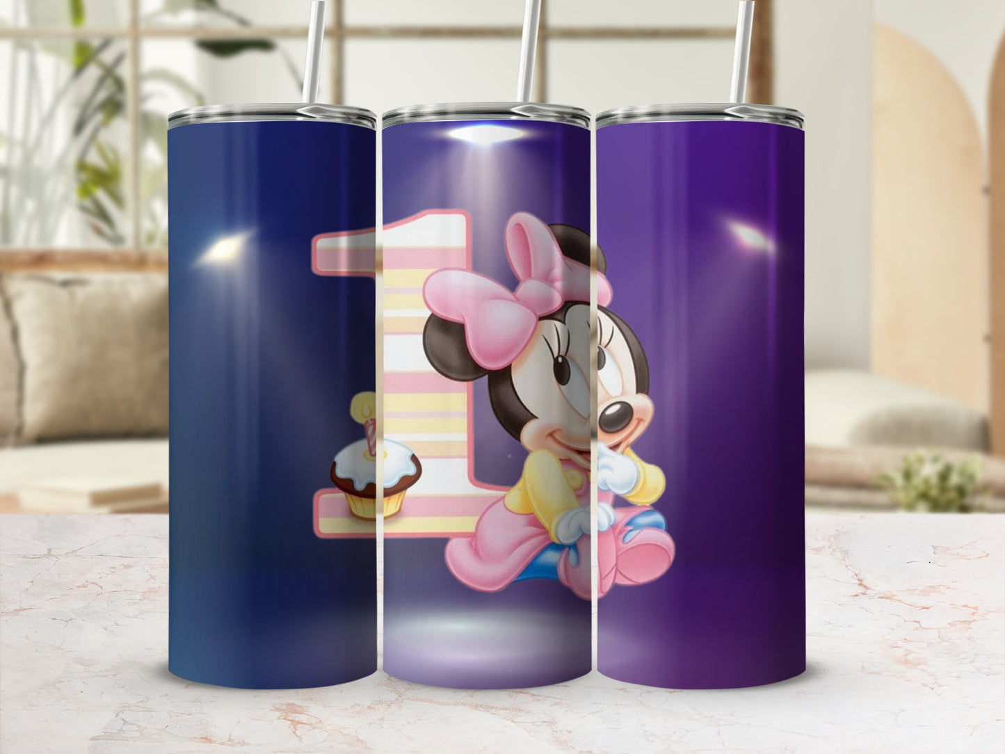 Minnie Mouse Cupcake Birthday Design Tumbler Product