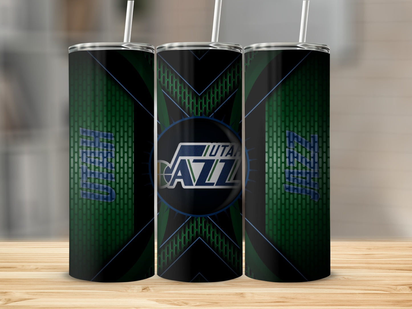 Utah Jazz Team Logo Green Design Unique Look Tumblers