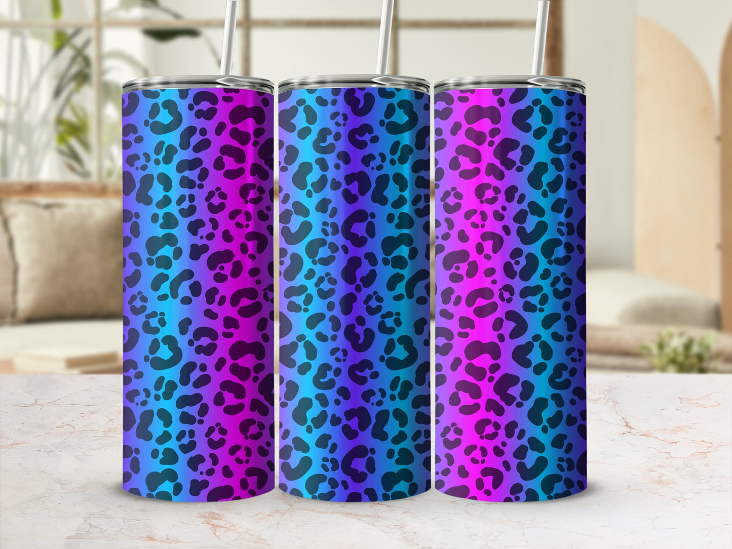 Vibrant Leopard Print Insulated Tumbler Cups Product