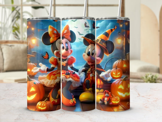 Halloween Mickey Mouse and Minnie Mouse Tumbler Cup