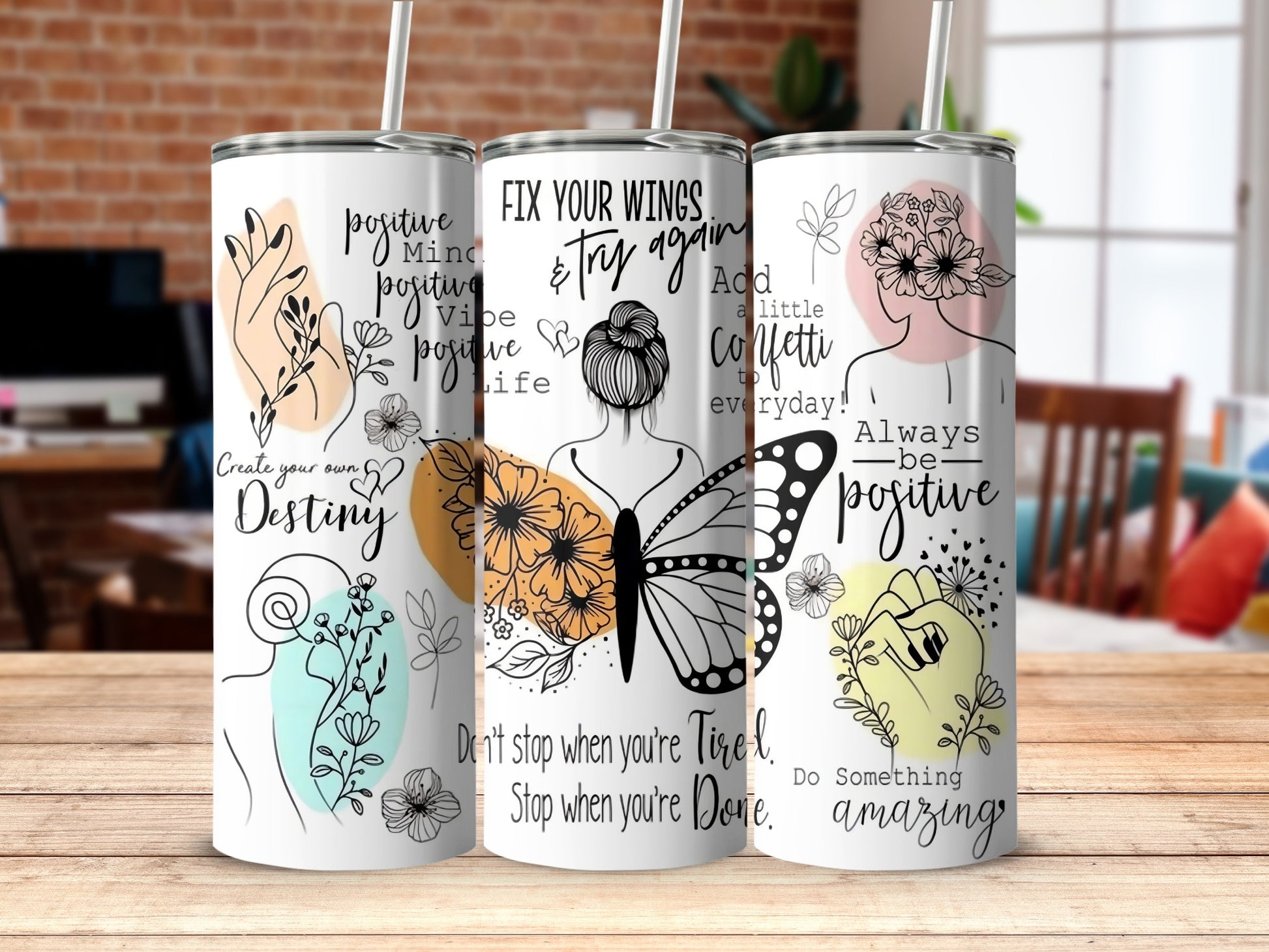 Inspirational Motivational Quotes Tumbler Drinkware