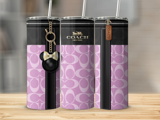 Pink Designer Tumbler with Keychain and Logo Tumbler