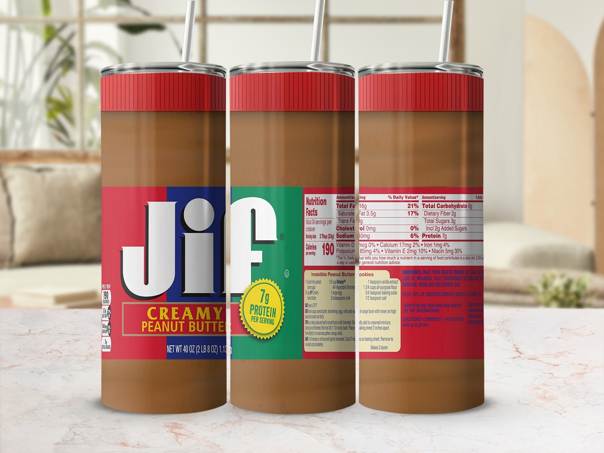 Jif Creamy Peanut Butter 40 OZ 7g Protein Tumbler product type