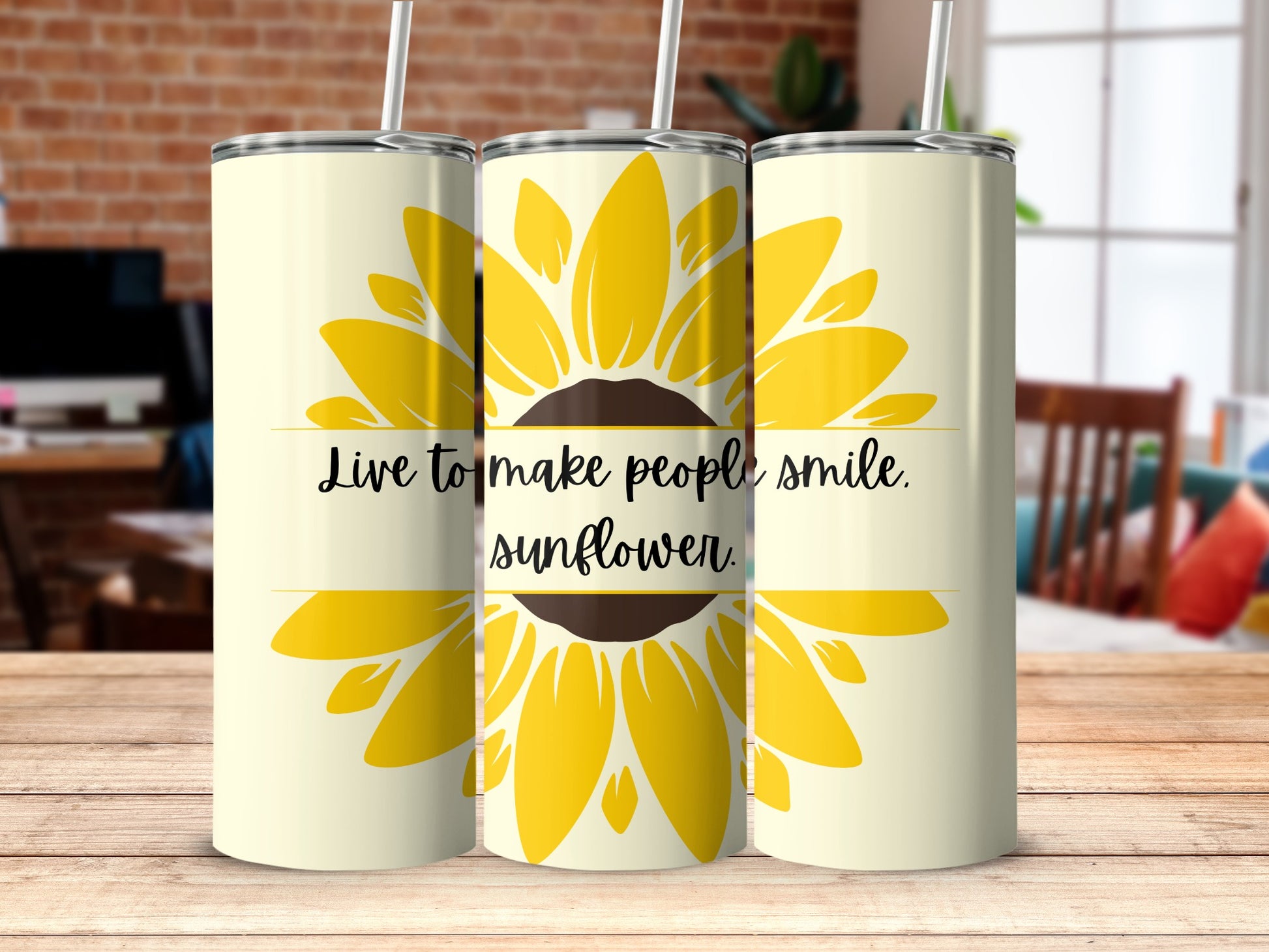 Live to make people smile sunflower tumbler