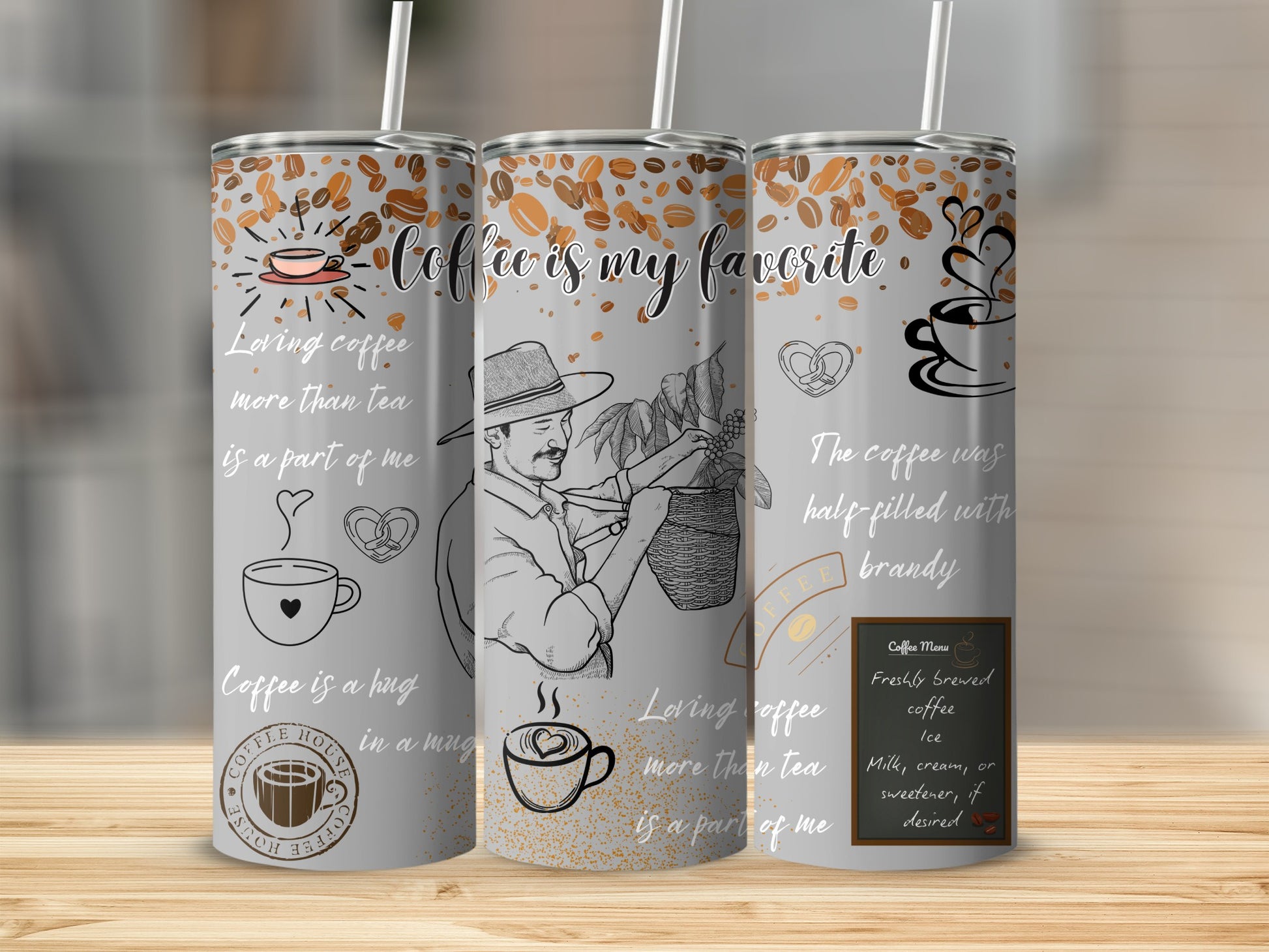 Loving Coffee More Than Tea Tall Stainless Steel Tumbler