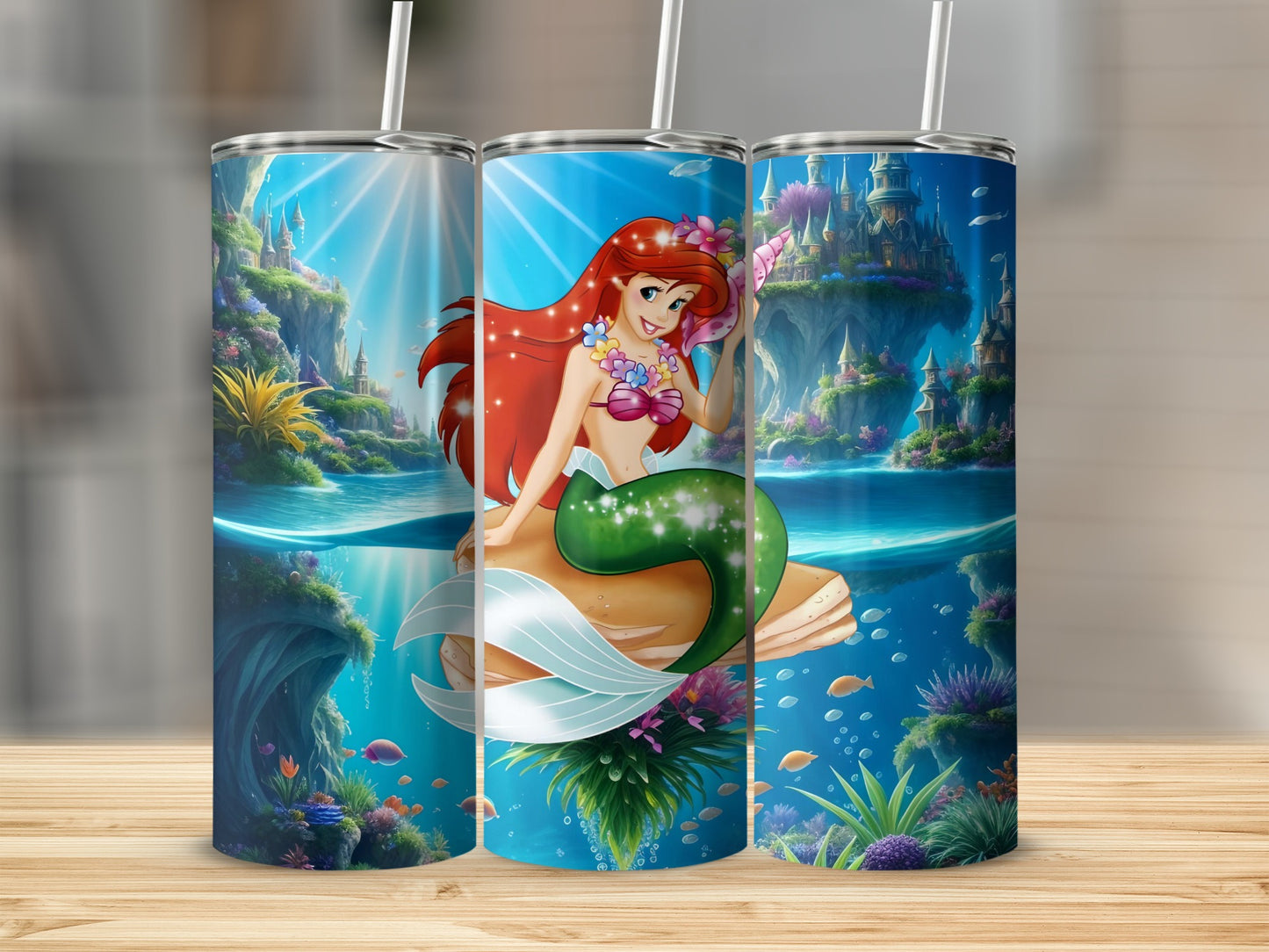 Vibrant Underwater Mermaid Design Tumbler Product