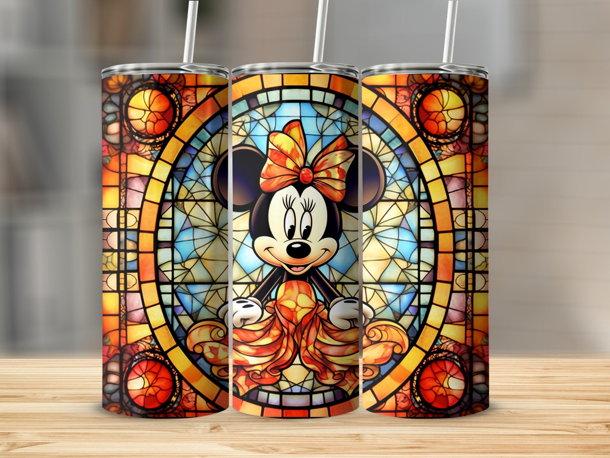 Stained Glass Art Minnie Mouse Tumbler Product