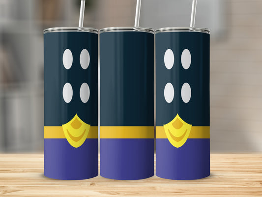 Blue Yellow Color Block Minimalist Design Tumblers