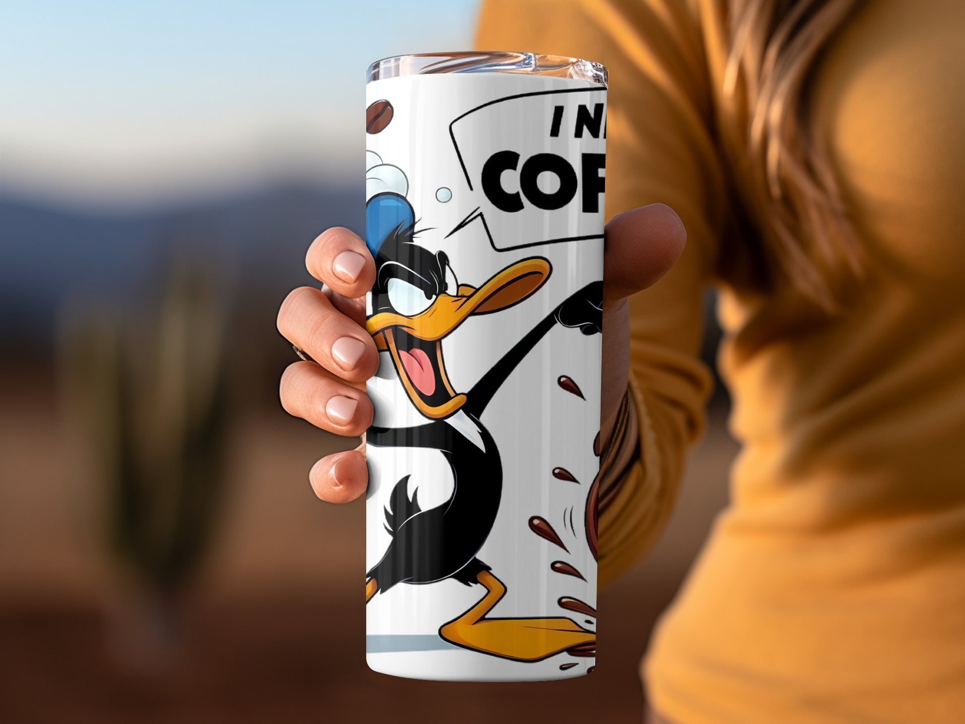 Funny Duck Coffee Lover Design Tumbler Cup