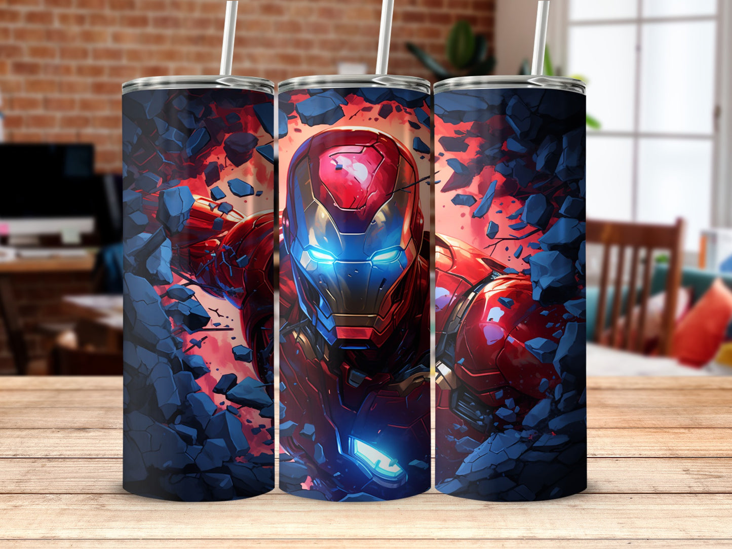 Iron Hero Shattering Through Design Drinkware Product