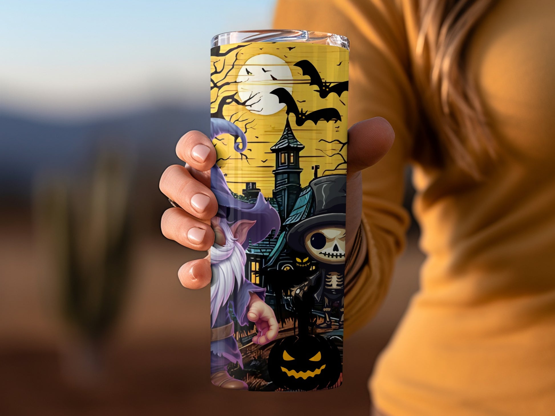 Halloween Haunted House and Grim Reaper Tumbler