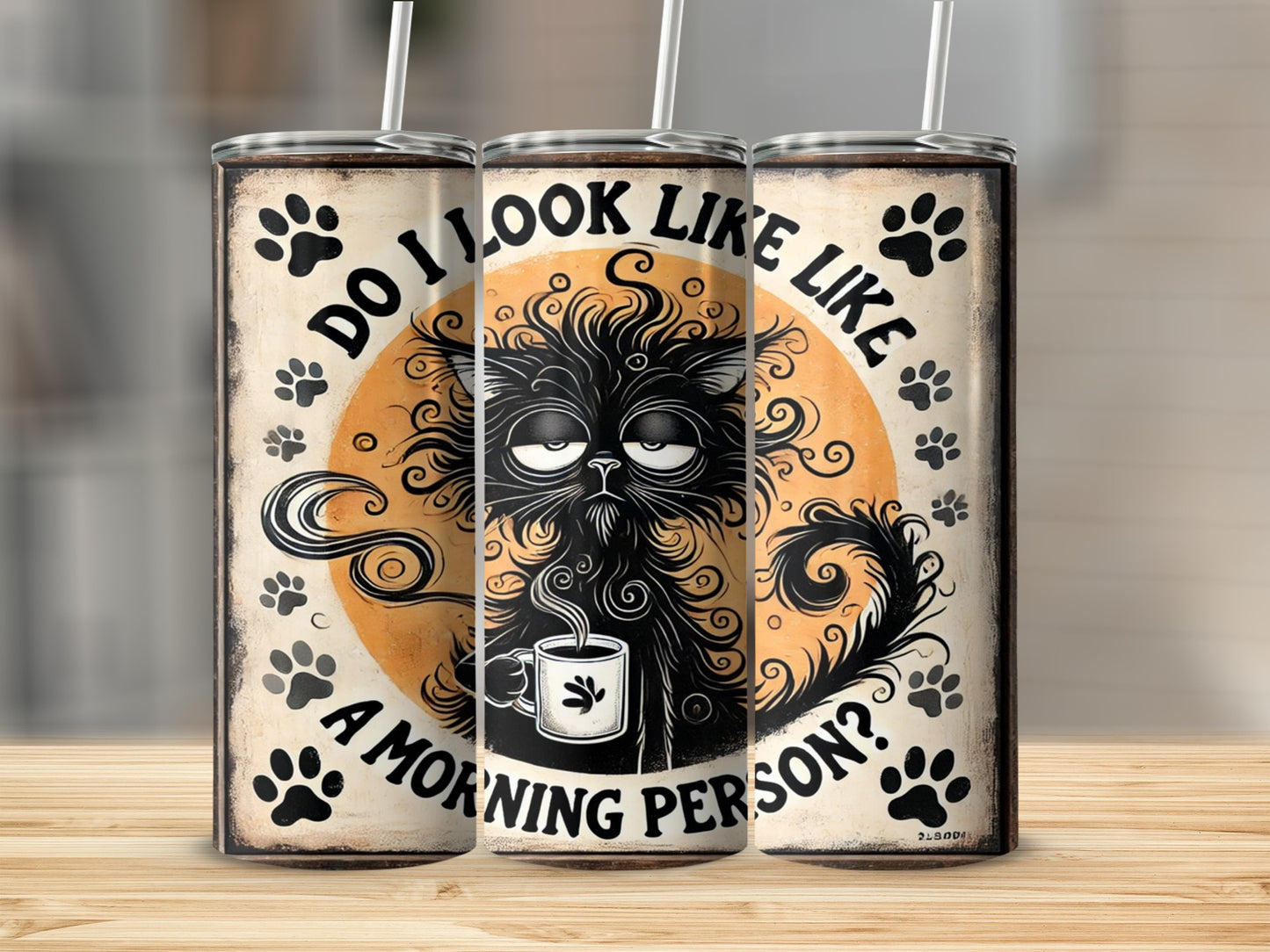 Do I Look Like a Morning Person Cat Tumbler Cup