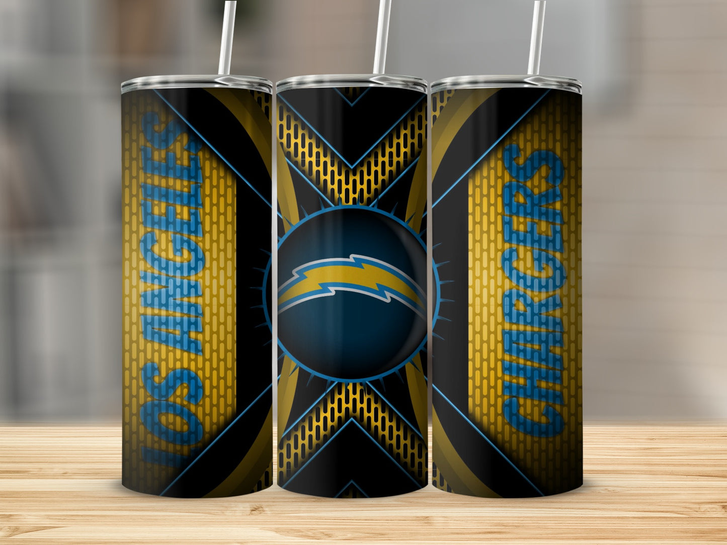 Chargers Logo Abstract Design Los Angeles Chargers Tumblers