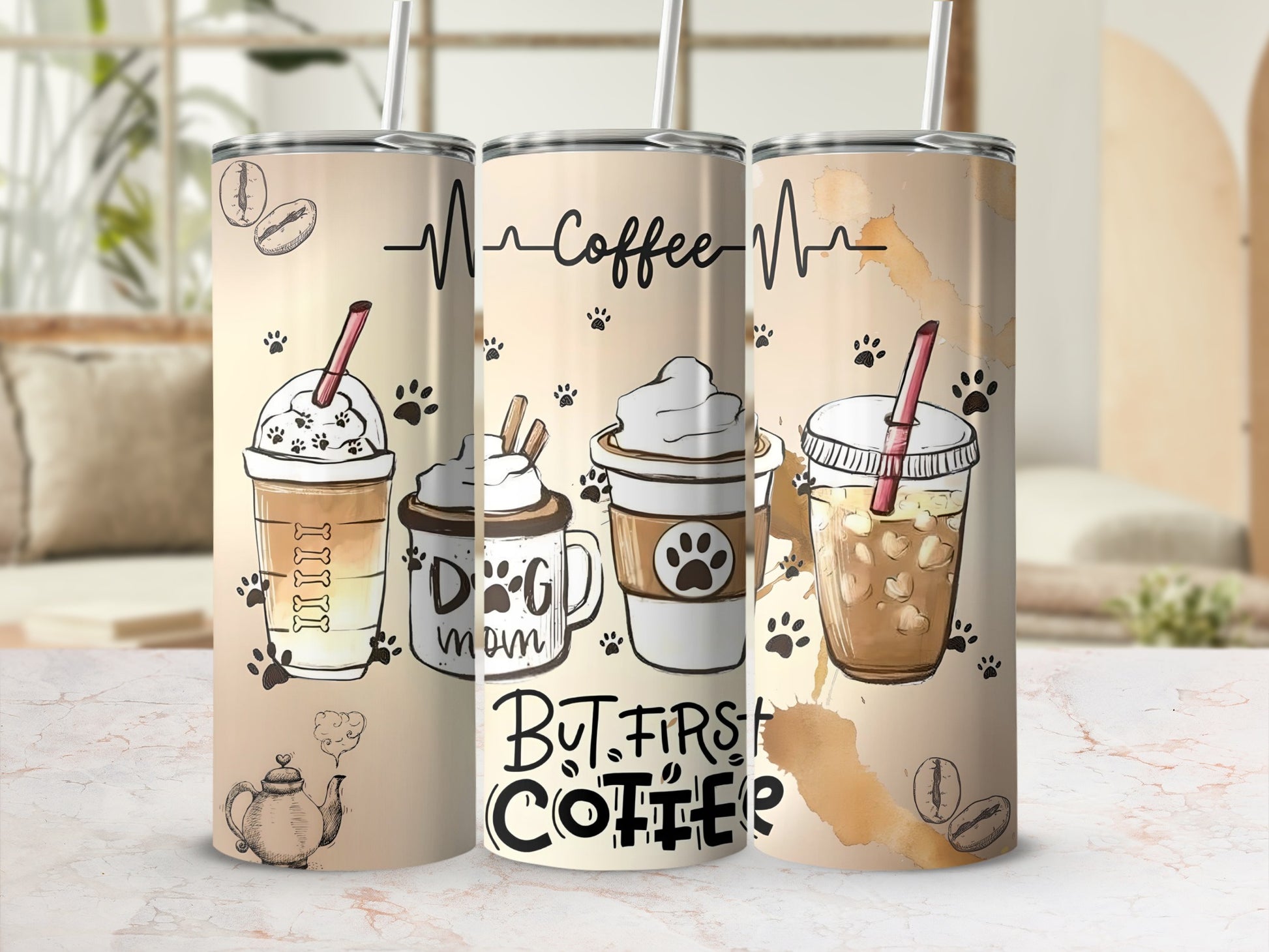 But First Coffee Dog Mom Coffee Lover Tumbler