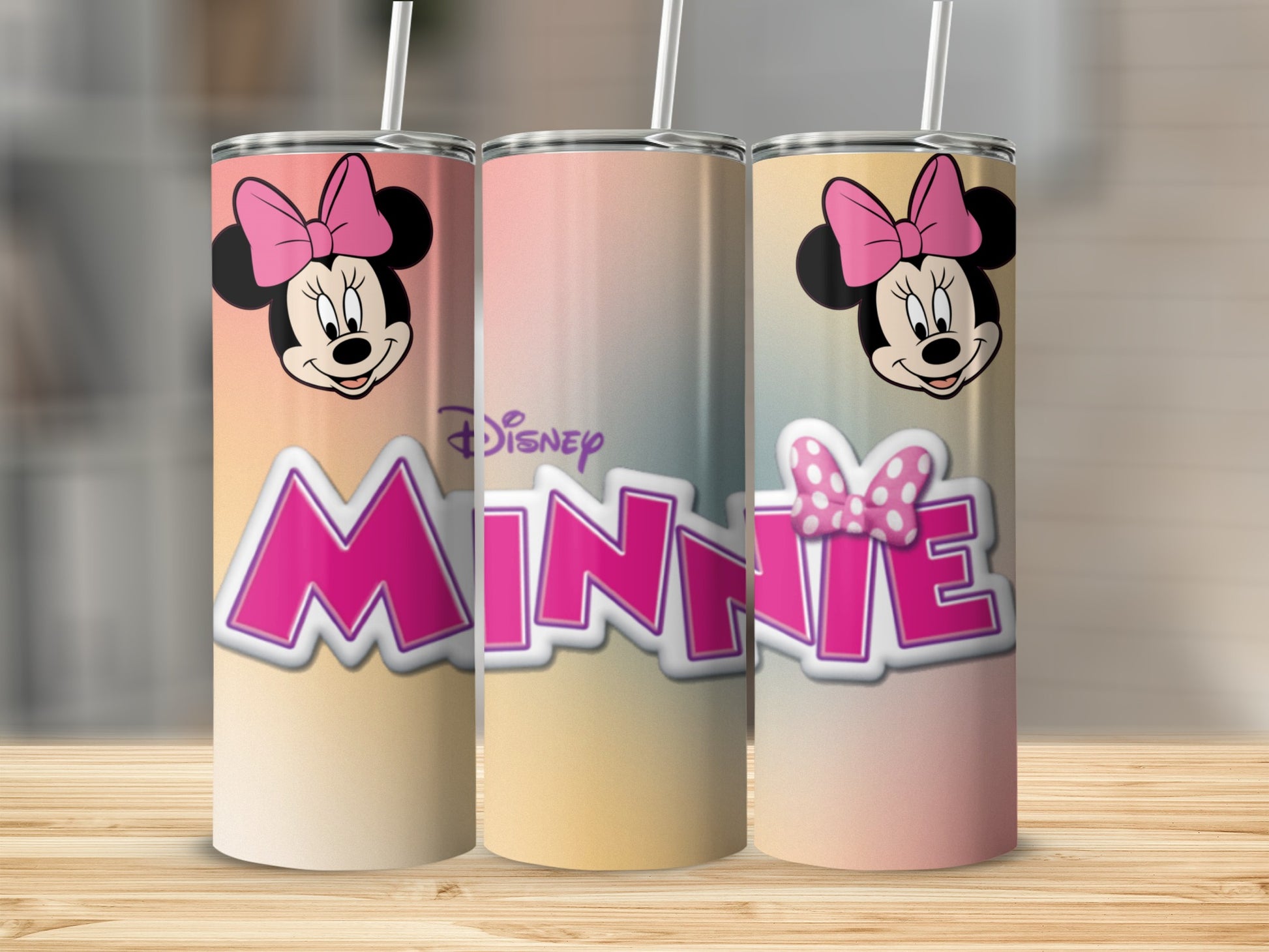Minnie Mouse Themed Tumbler With Cute Bow Design