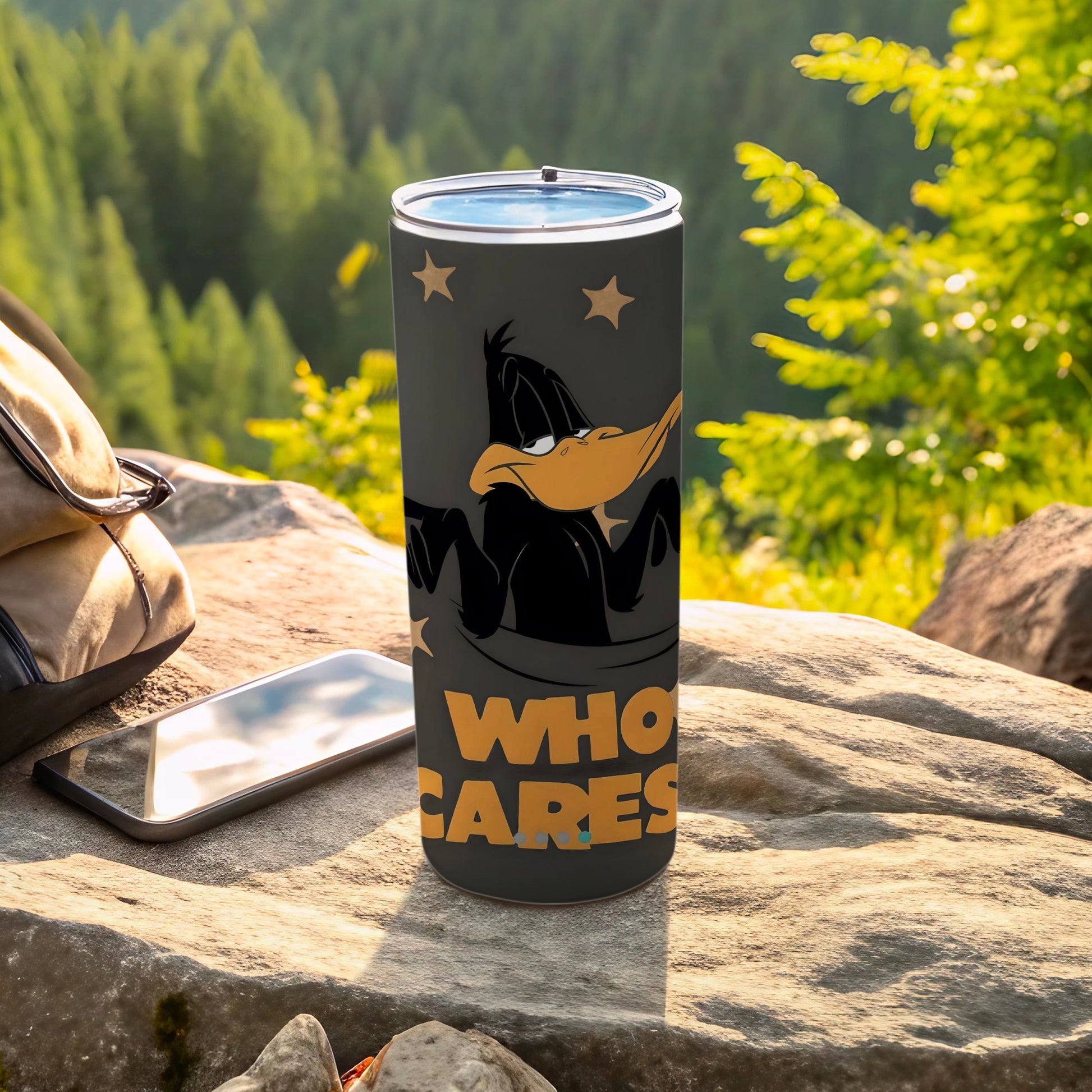 Daffy Duck 'Who Cares' Graphic Tumbler Cup