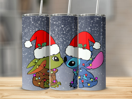 Cute Christmas Characters Holiday Tumbler Design
