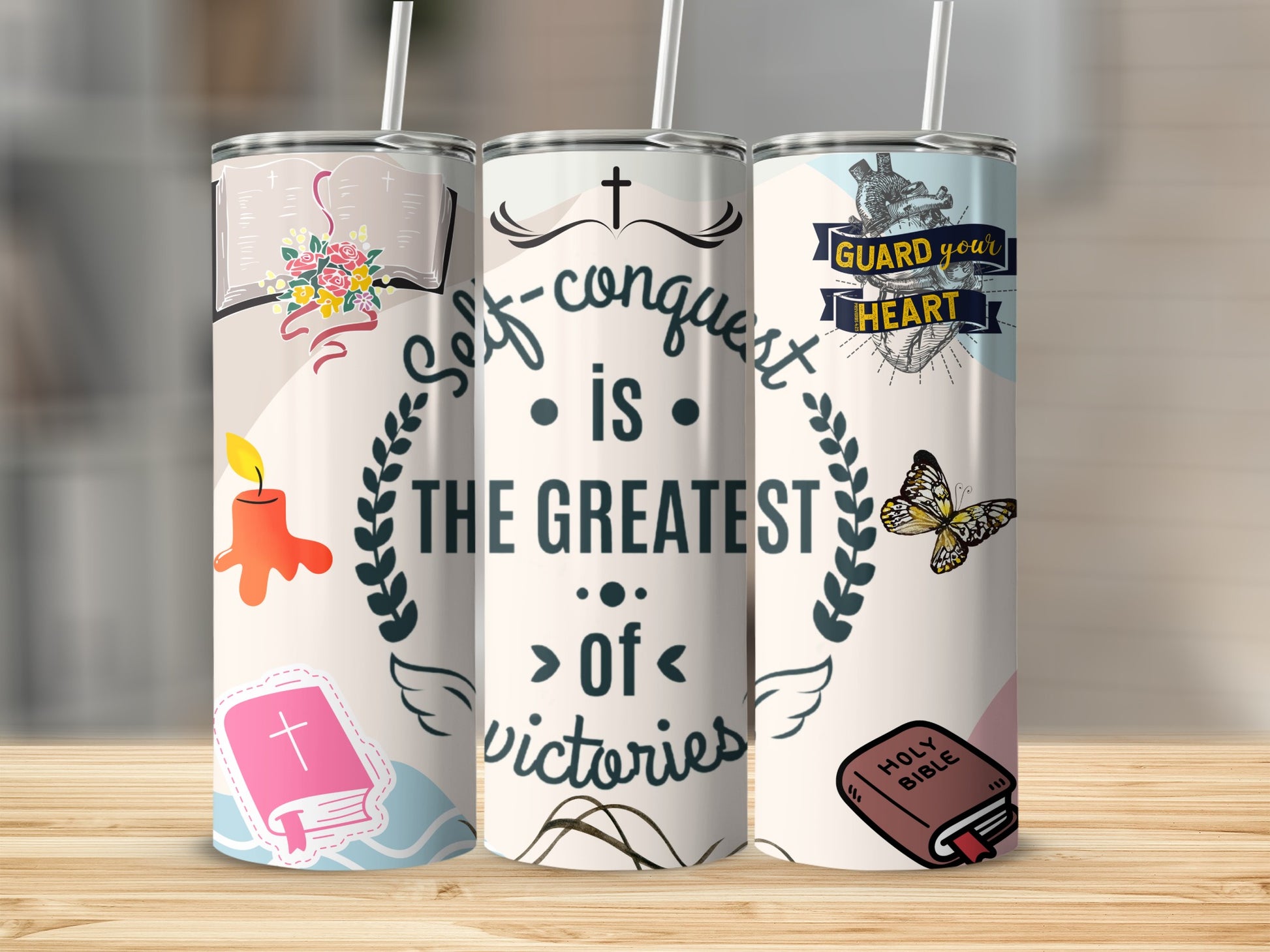 Motivational Self-Conquest Stainless Steel Tumbler