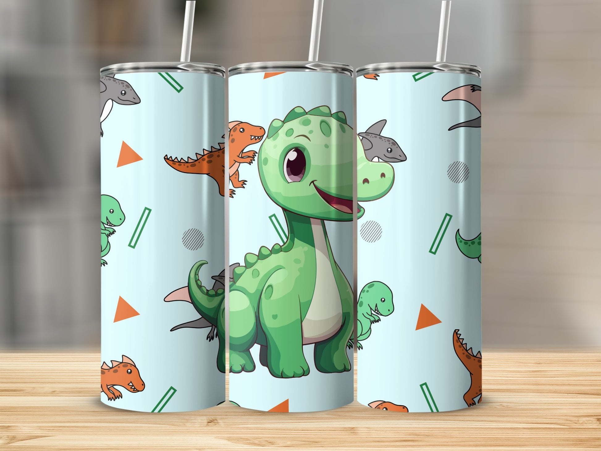 Adorable Dinosaur Print Tumbler for Kids and Adults