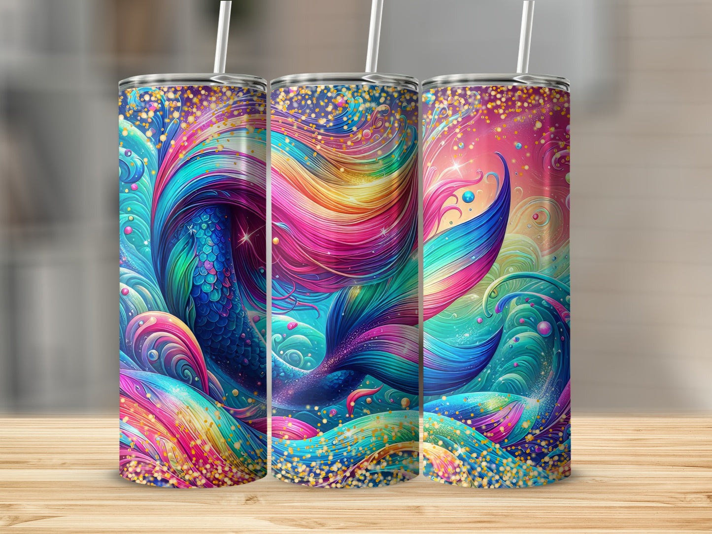 Vibrant Rainbow Glitter Mermaid Tail Scales product type