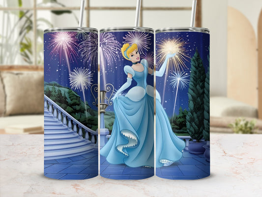 Fireworks Cinderella Design Night Scene Tumbler
