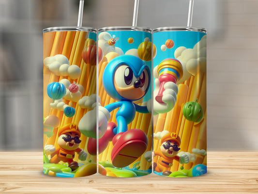 Vibrant Animated Characters on Fun Design Tumbler