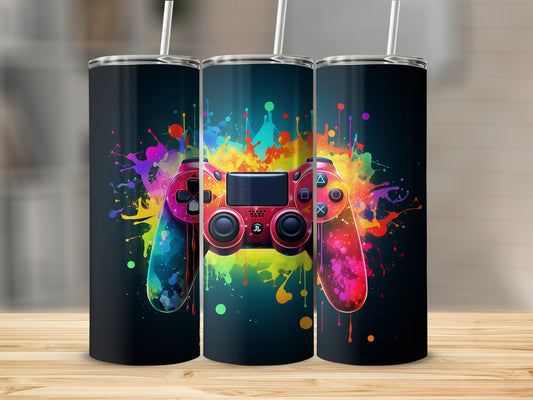 Colorful Gaming Controller Design Stainless Steel Tumbler