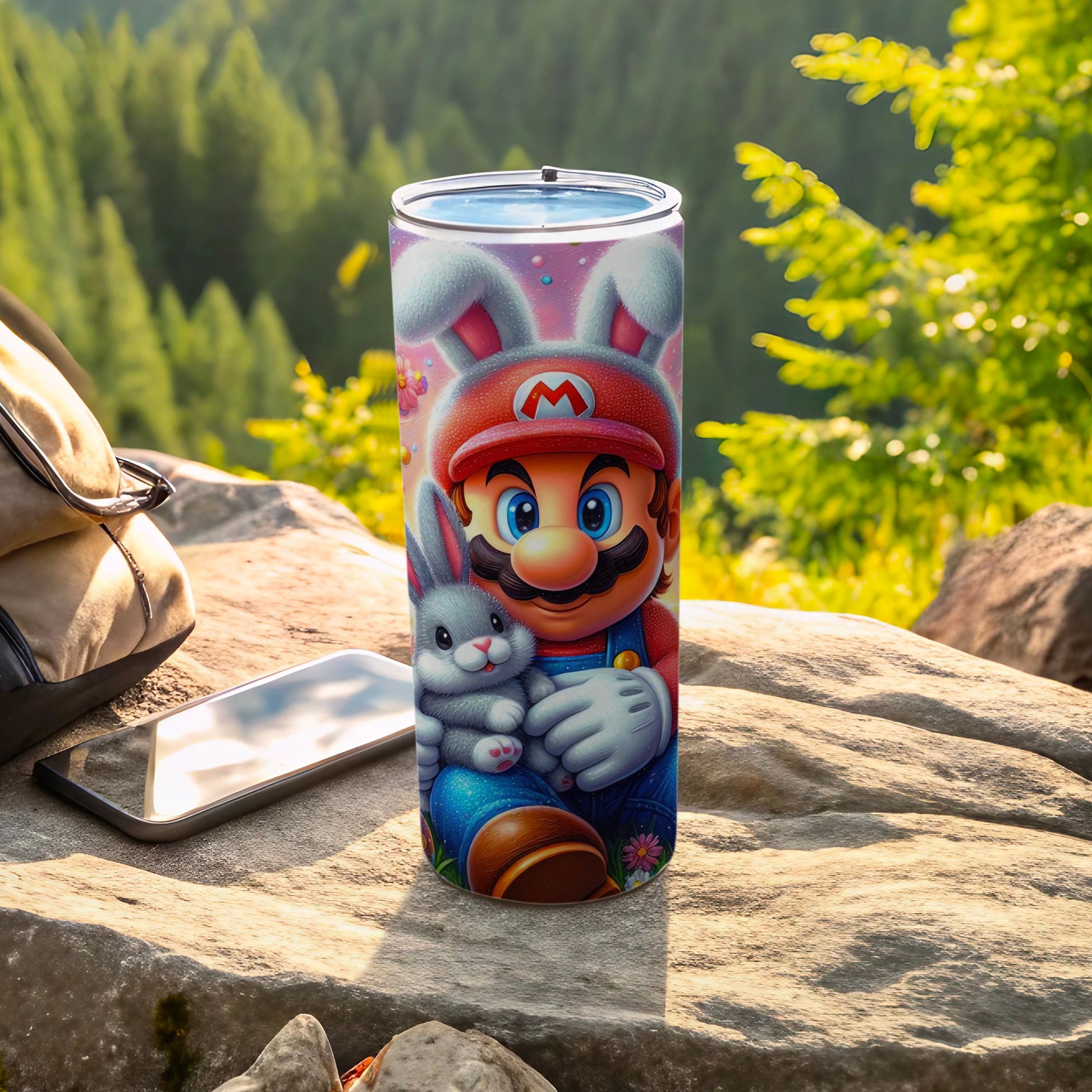 Super Mario Bunny Rabbit Design Outdoor Scenery tumbler