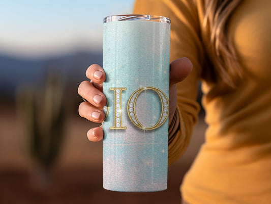 Sparkling Dior Logo on Glitter Background Tumblers