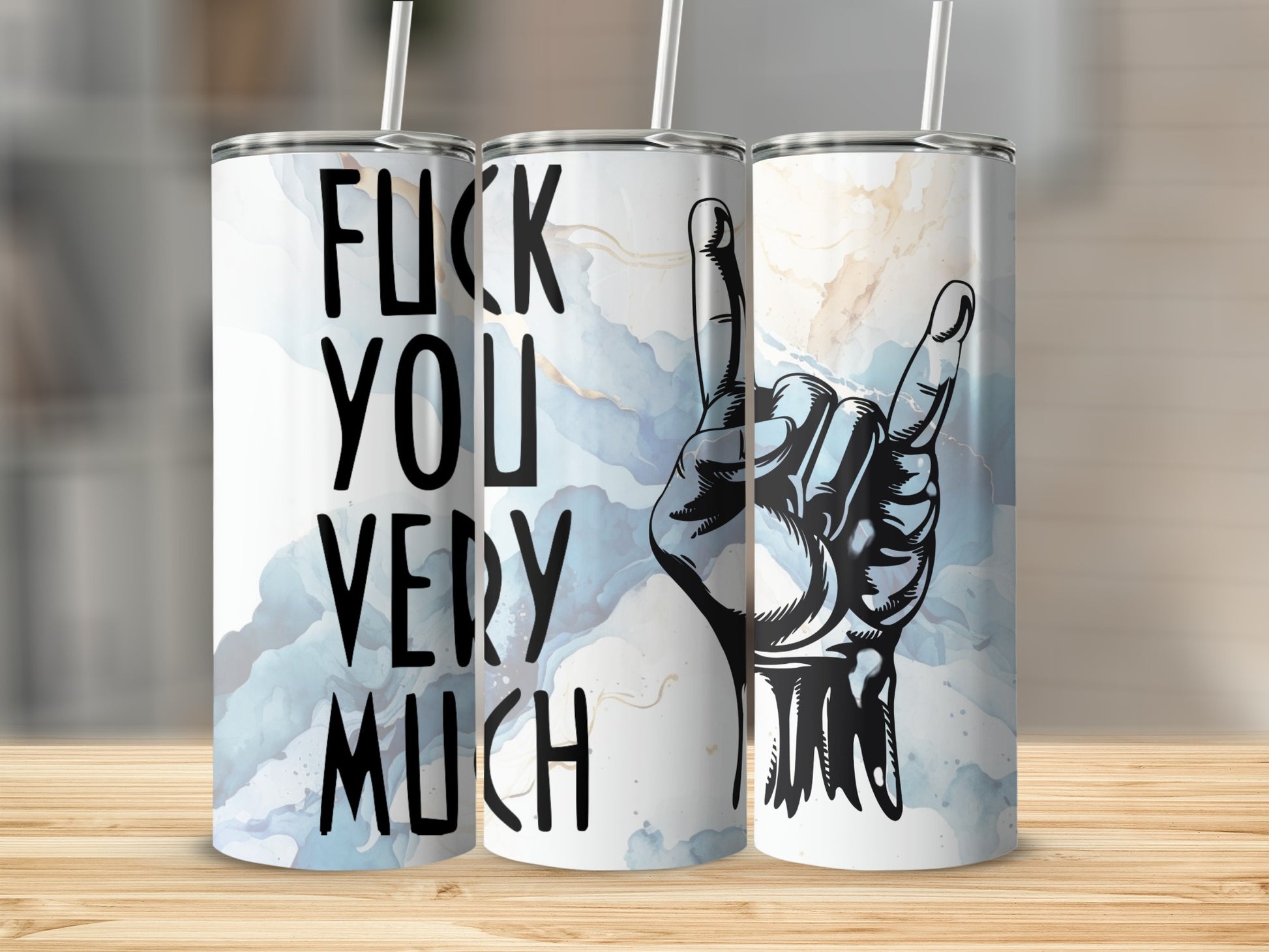 Funny Fuck You Very Much with Rock Sign Tumbler