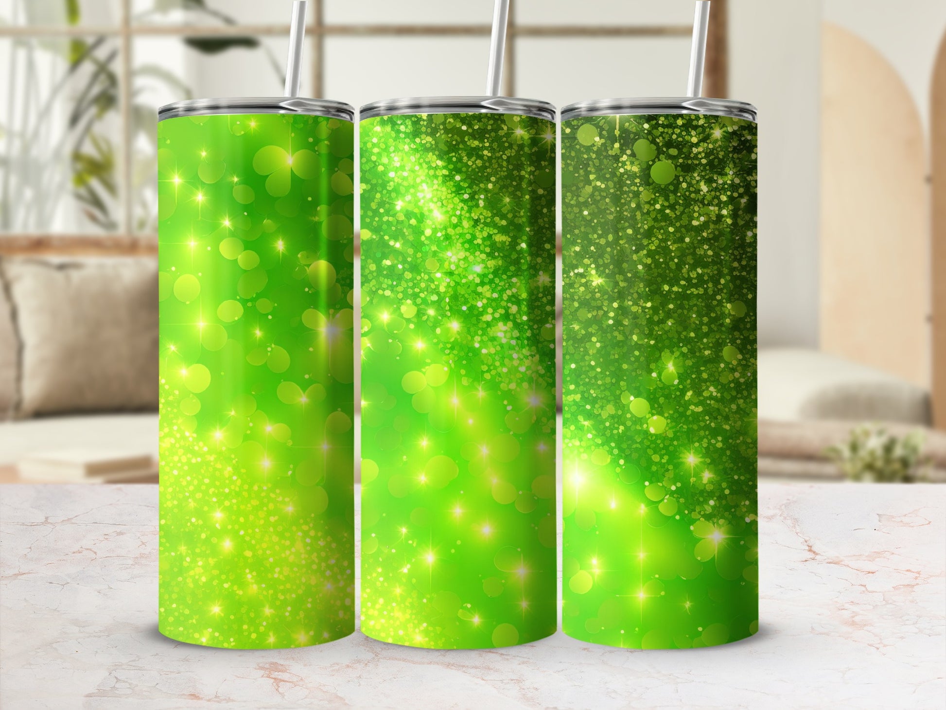 Vibrant Green Sparkle Bokeh Glitter Tumbler product type