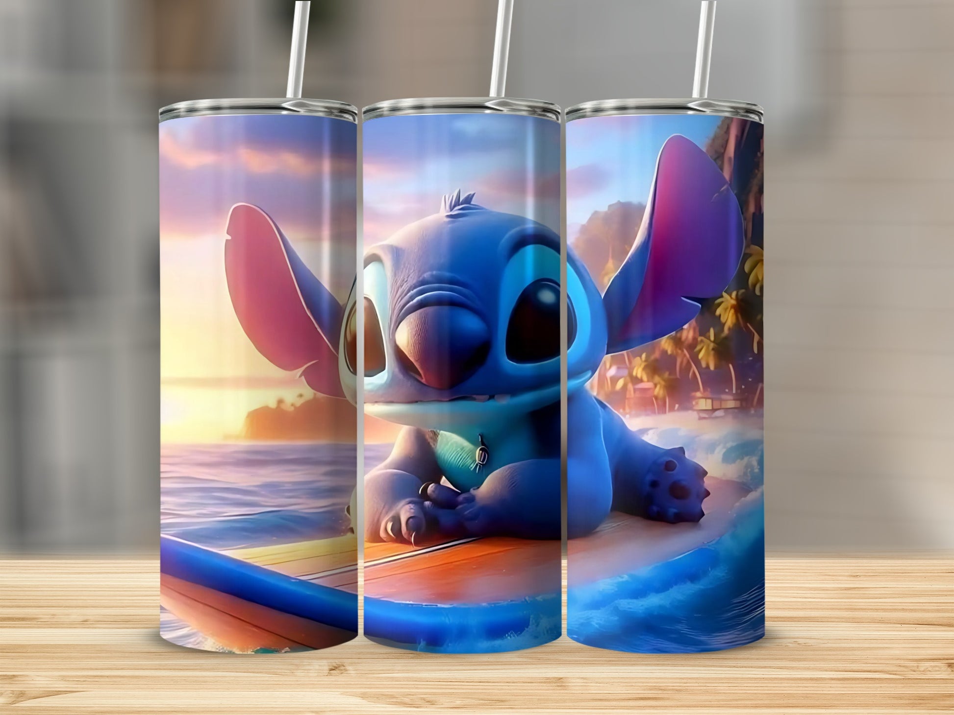 Cute Blue Cartoon Character Design Stainless Steel Tumbler