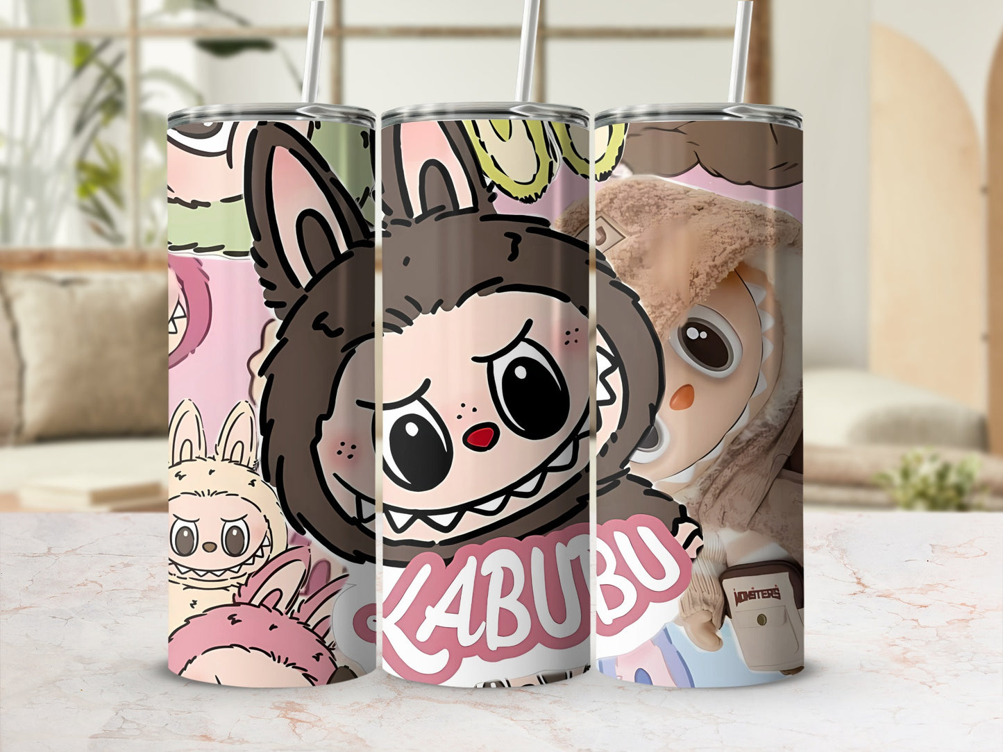 Cute Cartoon Labubu Character Design Tumbler