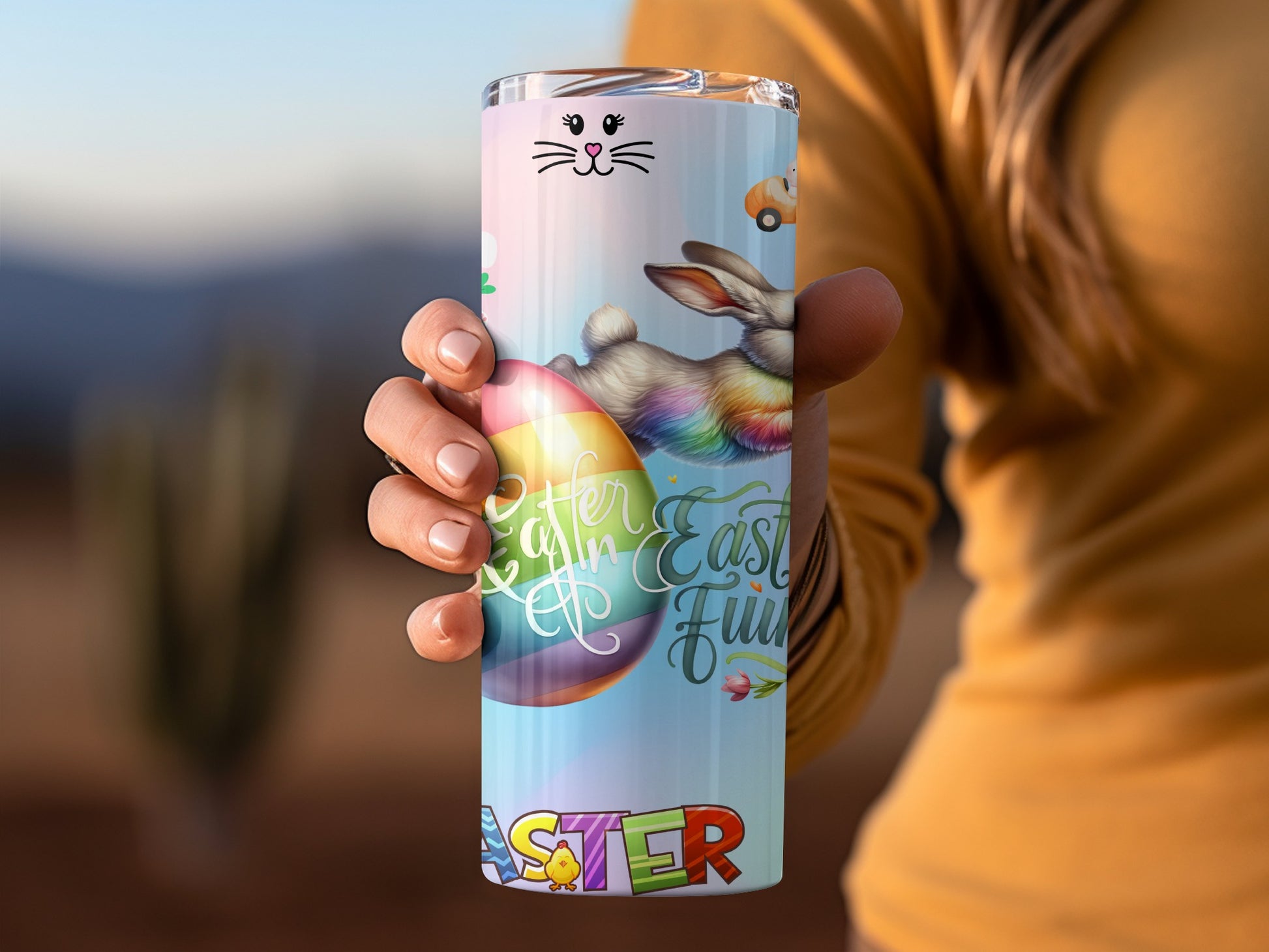 Celebrate Easter Fun with Bunny and Egg Design Tumbler