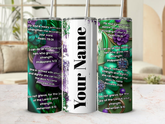 Personalized Inspirational Bible Verses Tumbler