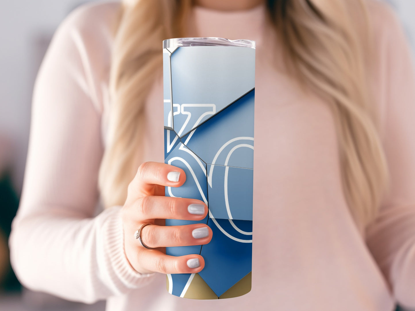 KC Logo Blue and Gold Fragmented Design Tumblers