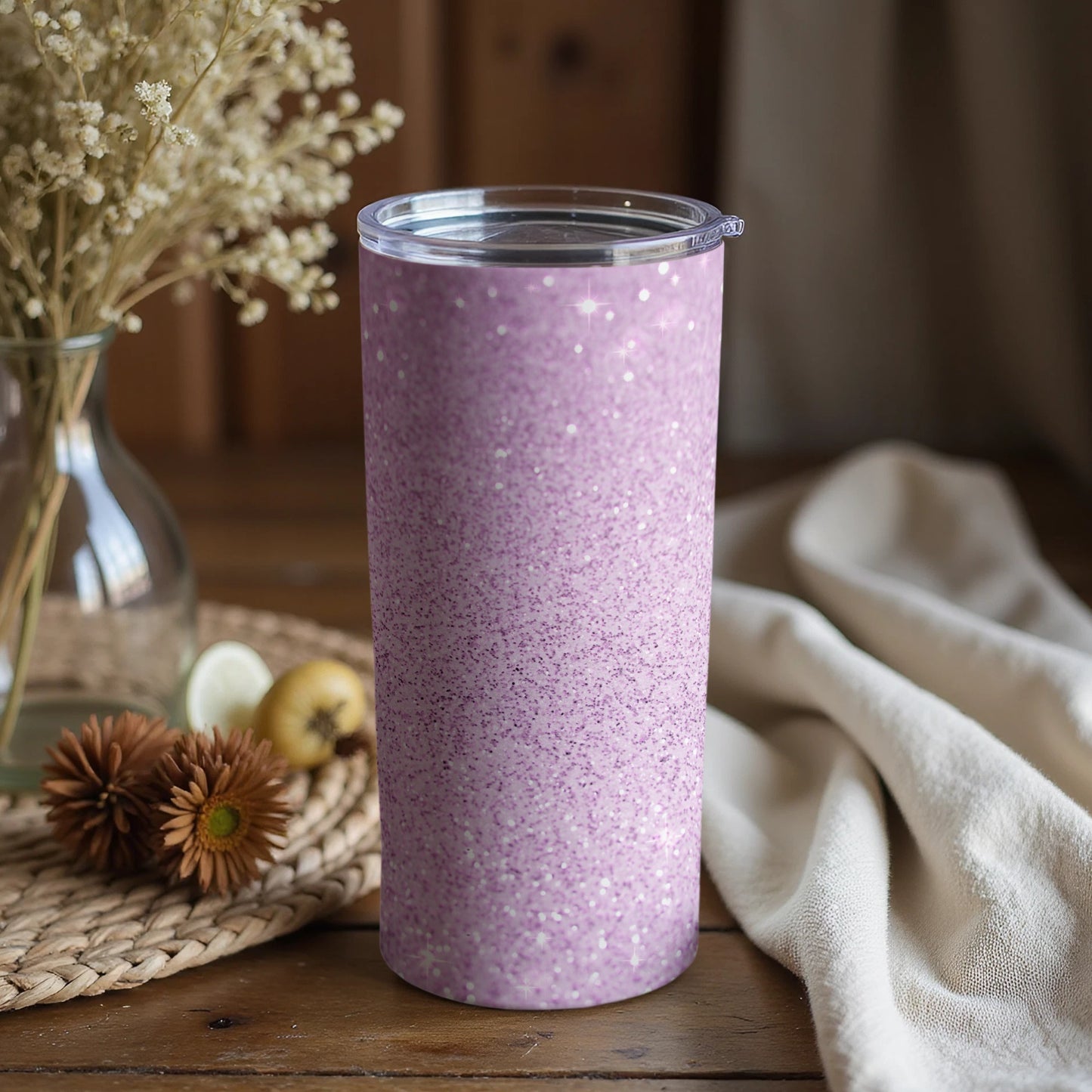 Sparkly Light Purple Glitter Tumbler Cup for Beverages