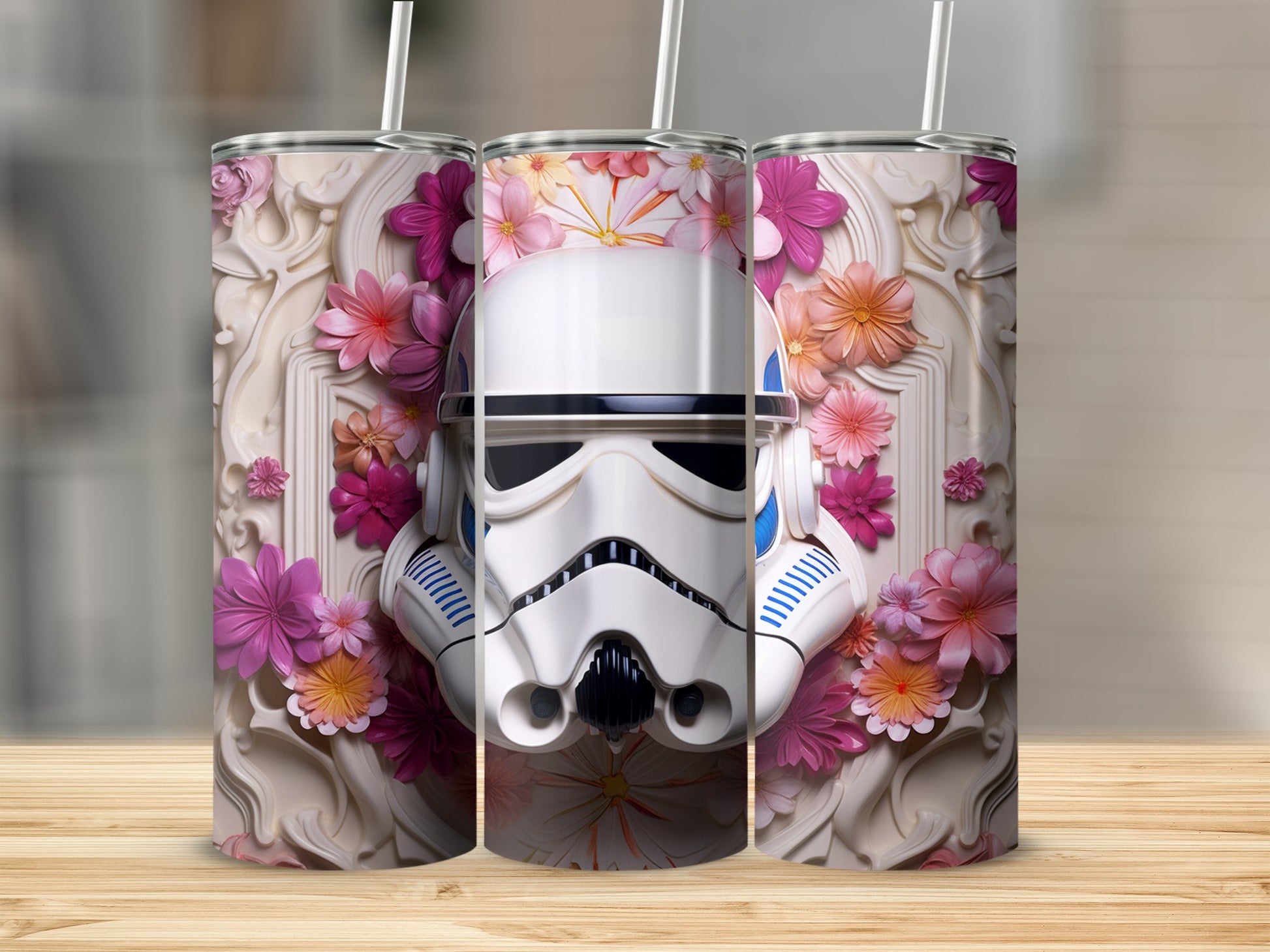 Floral Stormtrooper Design Insulated Tumbler Product