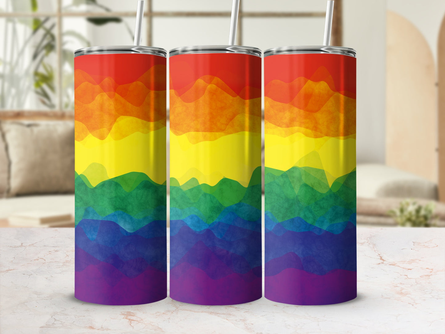 Colorful Gradient Rainbow Stainless Steel Tumbler