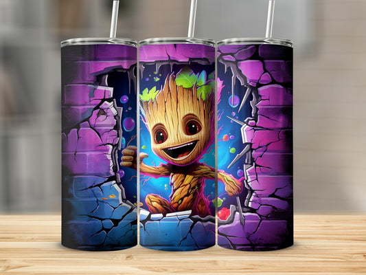 Adorable Groot Breaking Through Wall Tumbler product