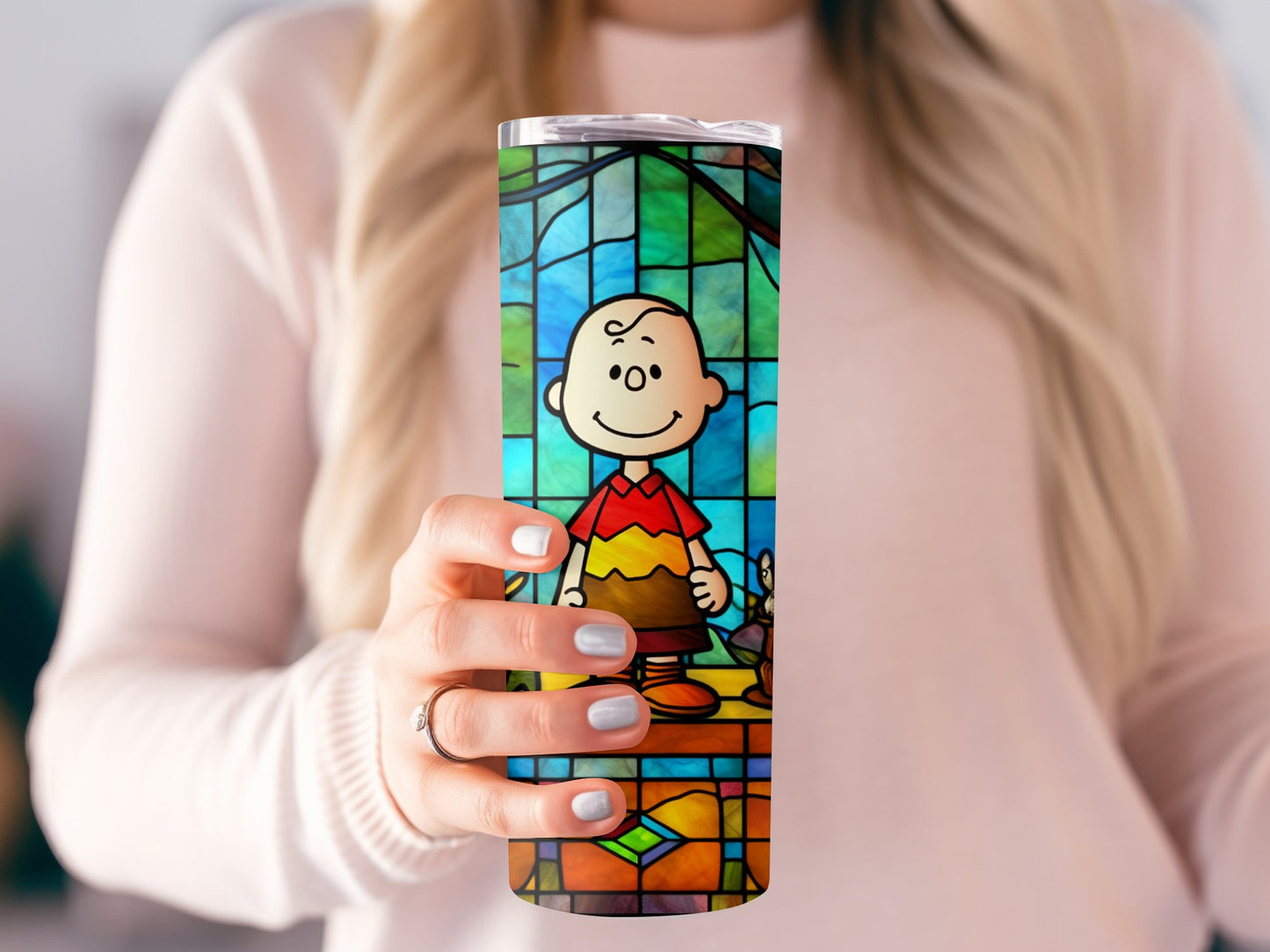 Stained Glass Cartoon Character Tumbler Product