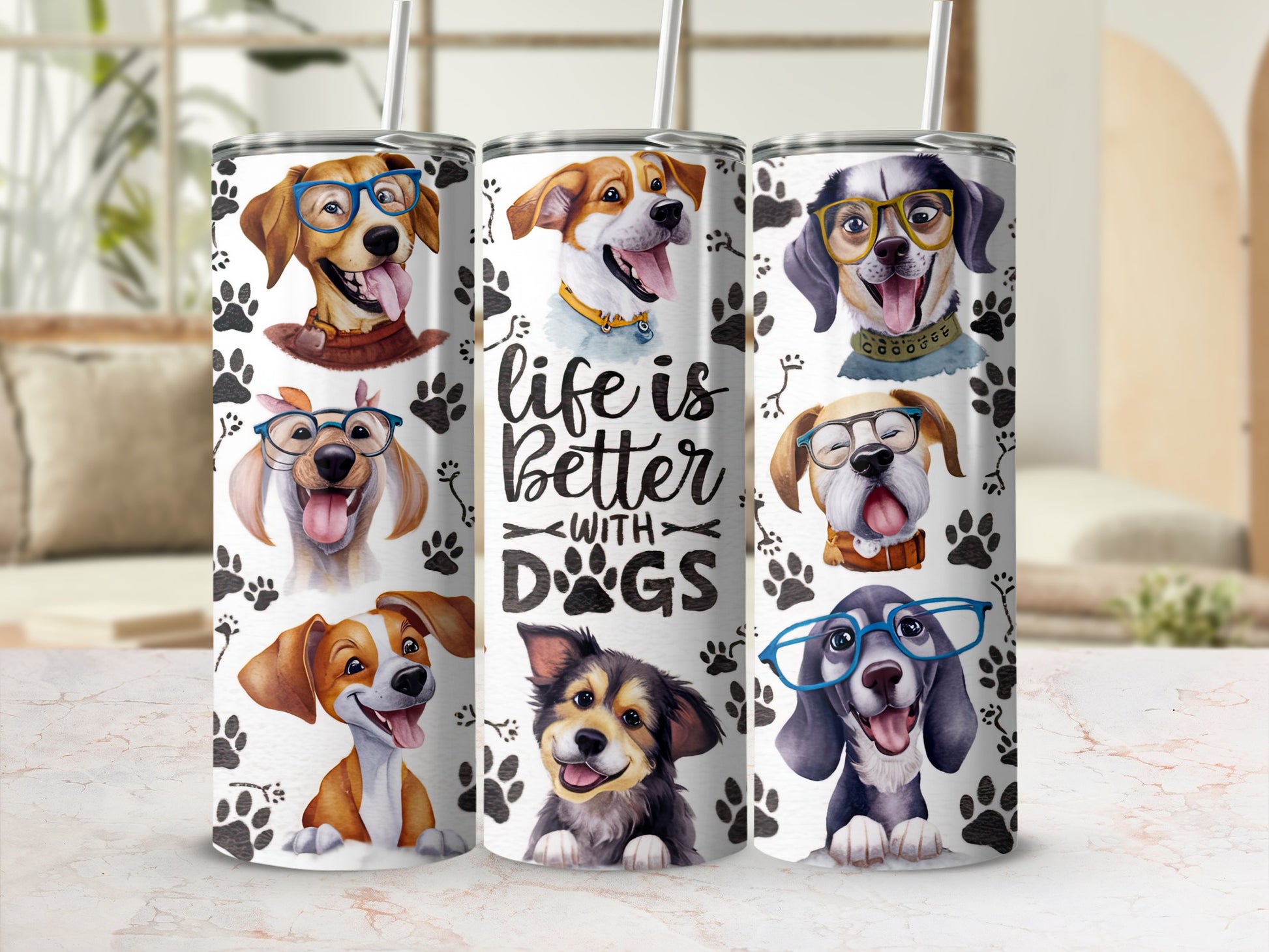Happy Dogs Paw Prints Life Is Better With Dogs product type